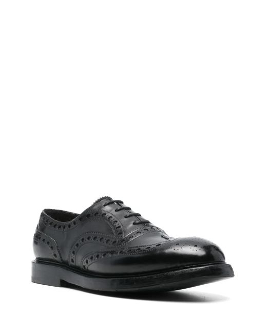 Premiata Black Leather Oxford Shoes for men