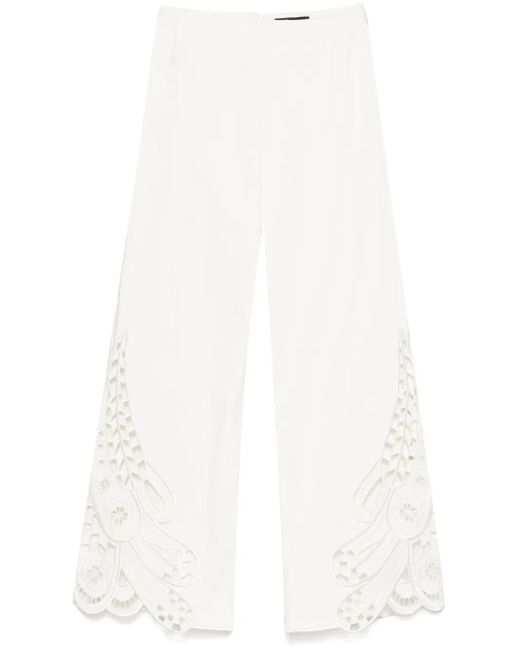 Maje White Embroidered Trousers
