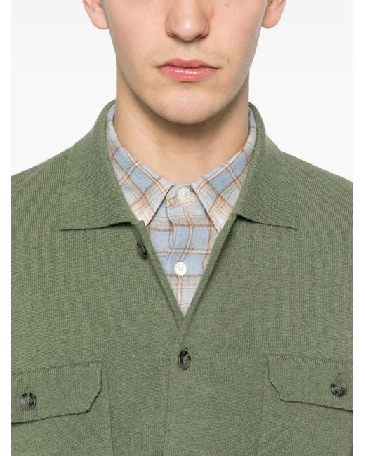 Cárdigan con bolsillo en el pecho Hōsio de hombre de color Green