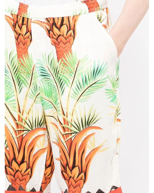 Endless Joy Multicolor Date Palm Motif-Print Bermuda Shorts for men