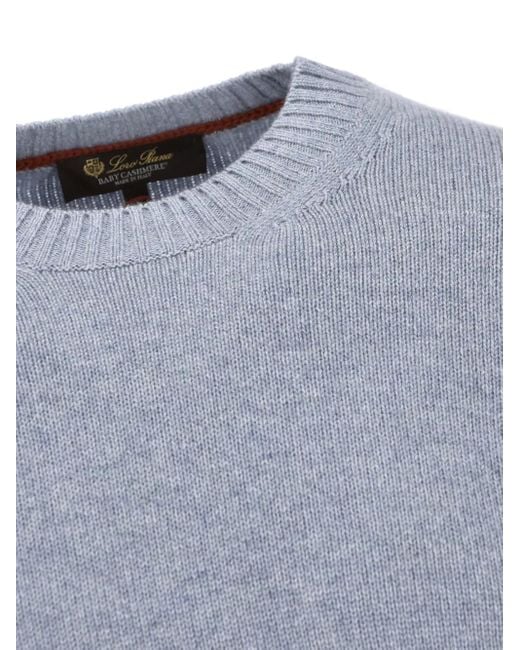 Loro Piana Blue Parksville Crew-Neck Cashmere Sweater for men