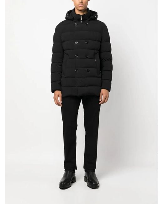 Moorer Black Long-Sleeve Padded Down Jacket for men
