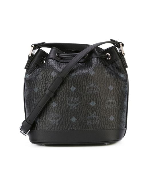 Mcm Studded Bucket Crossbody Bag in Black | Lyst