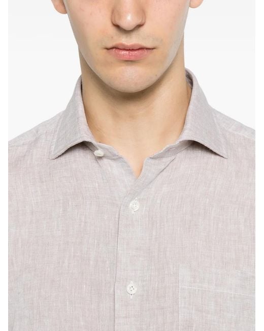 Truzzi White Chest-Pocket Shirt for men