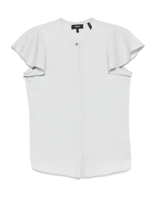 Theory White Modern Ggt Blouse
