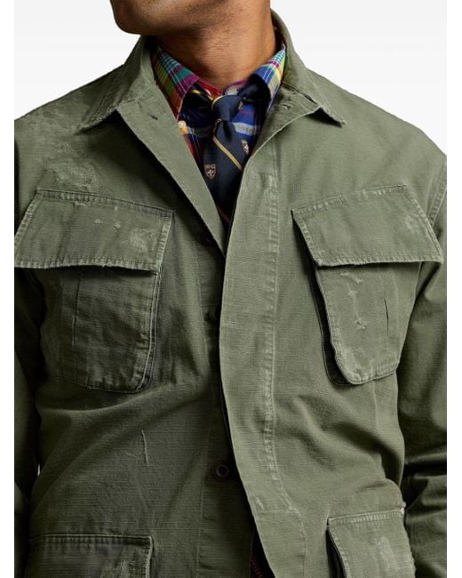 Giacca-camicia con effetto vissuto di Polo Ralph Lauren in Green da Uomo