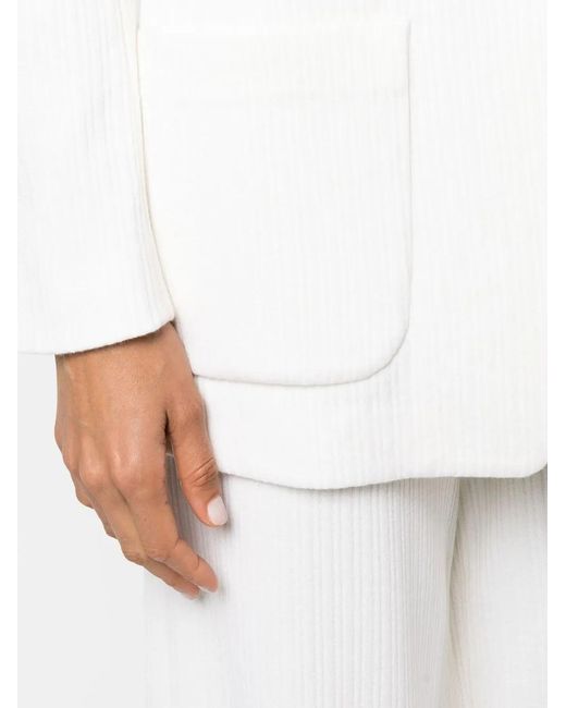 NELLS NELSON White Wide-Leg Knitted Trousers