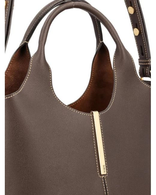 Tod's White Mini Leather Tote Bag