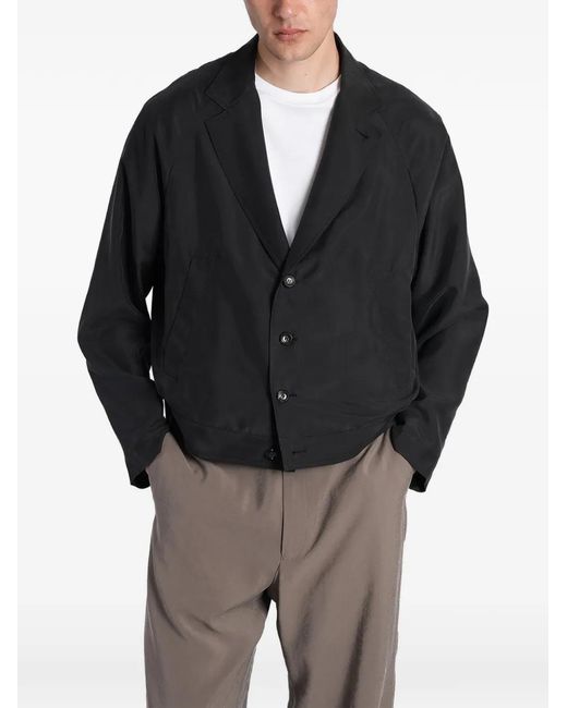 Emporio Armani Gray Pleat-Detail Jacket for men