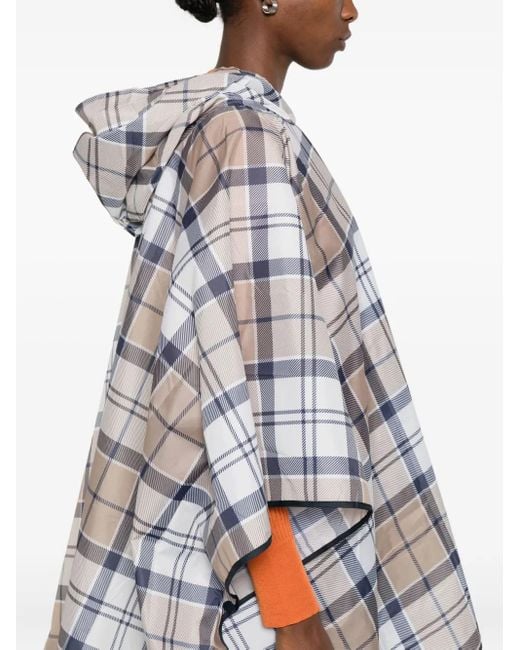 Bufanda a cuadros con capucha Barbour de color White