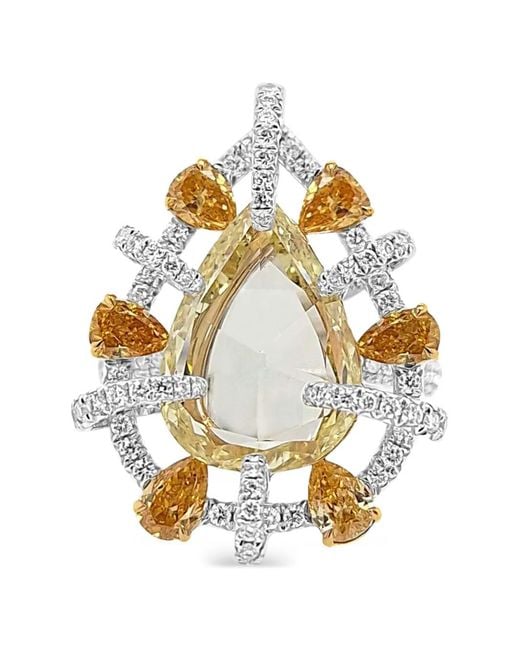 HYT Jewelry Metallic Pear-Shaped Diamond Cocktail Ring
