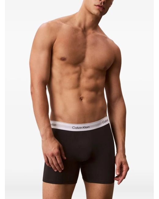 Pack de tres bóxeres con logo en la cinturilla Calvin Klein de hombre de color Blue