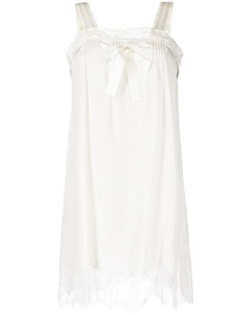 Shiatzy Chen White Lace-Panelled Mini Dress