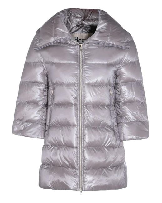 Herno Gewatteerde Jas Met Cropped Mouwen in het Gray