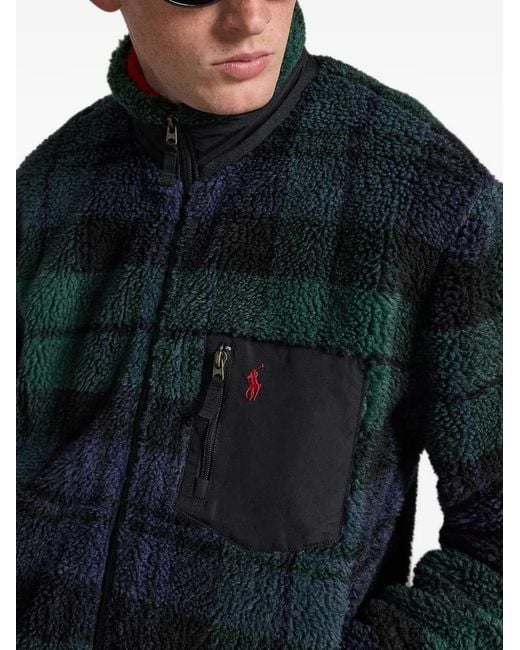 Polo Ralph Lauren Green Plaid Fleece Sweatshirt for men
