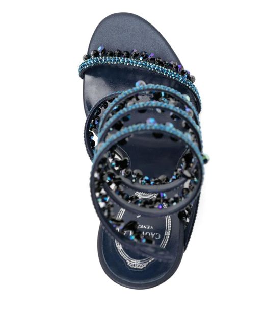 Rene Caovilla 110Mm Chandelier Sandals in Blue Lyst UK