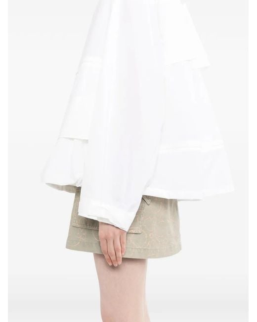 JNBY White Drawstring-Hem Hooded Jacket