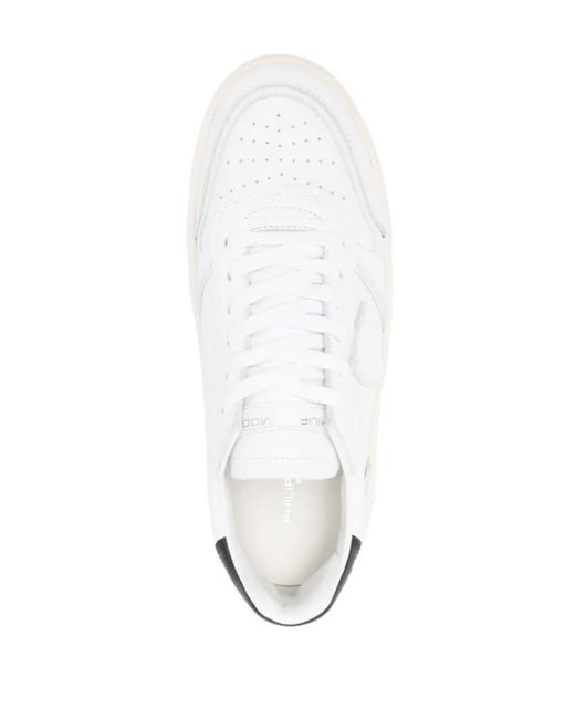 Philippe Model White Temple Veau Leather Sneakers