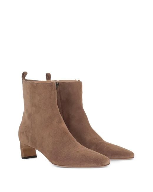 Sartore Brown Pointed-Toe Ankle Boots