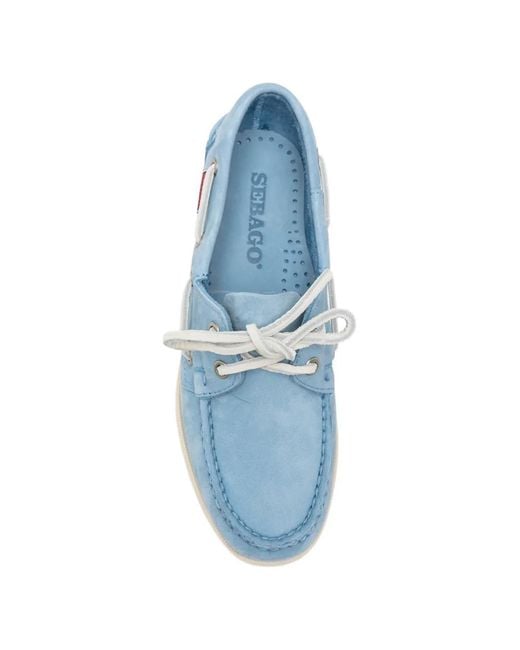 Sebago Blue Docksides Portland Leather Boat Shoes