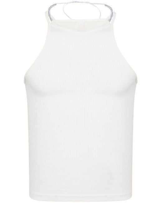 Dion Lee White Barball Fine-ribbed Tank Top