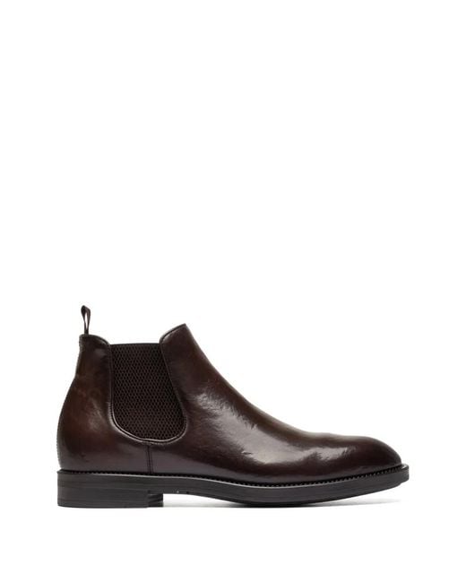 Officine Creative Brown Silent 003 Leather Chelsea Boots for men
