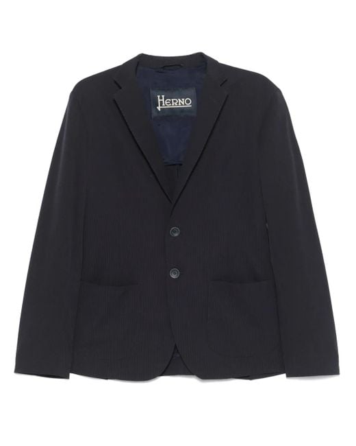 Herno Blue Single-Breasted Jacket for men