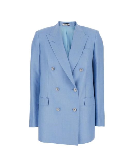 Tagliatore Blue Double-Breasted Blazer