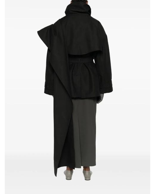 Entire studios Black Belted Cape Coat