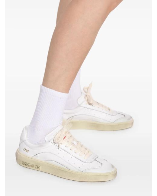 DSquared² White Sneakers Aus Leder