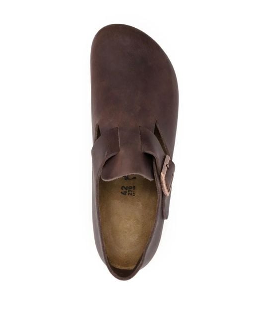 Birkenstock Brown London Round-Toe Leather Loafers