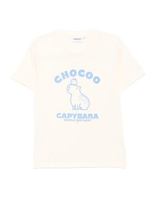 Chocoolate White Cotton T-Shirt