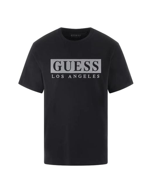 Guess Black Greg Logo-Print T-Shirt for men