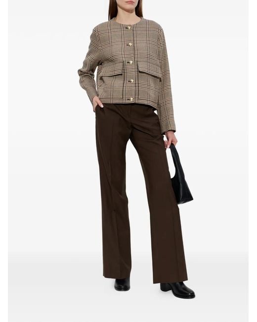Paul Smith Brown Check-Pattern Buttoned Jacket