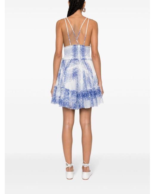 Robe courte en tulle à fleurs Philosophy Di Lorenzo Serafini en coloris Blue