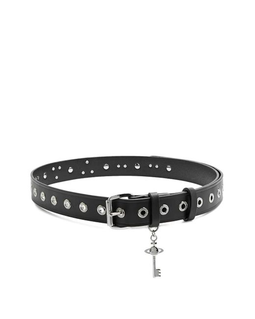 Vivienne Westwood White Eyelet-Detail Key-Charm Belt