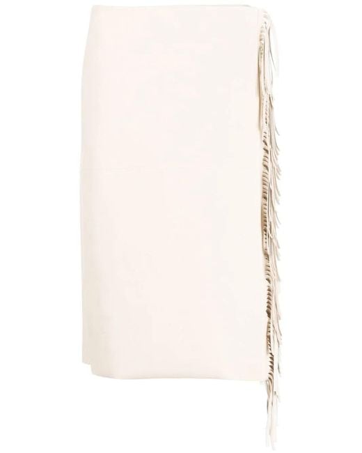 Stella McCartney White Fringed Wrap Skirt