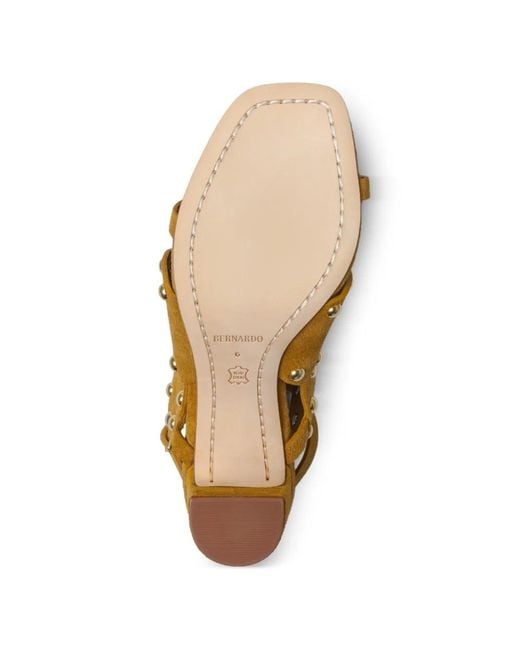 Bernardo Metallic New Moon Studded Heeled Sandals