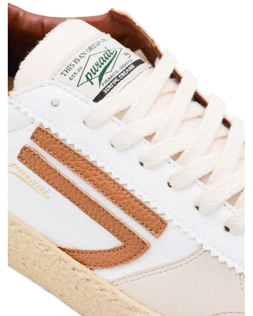 PURAAI Pink Lace-Up Panelled Sneakers for men