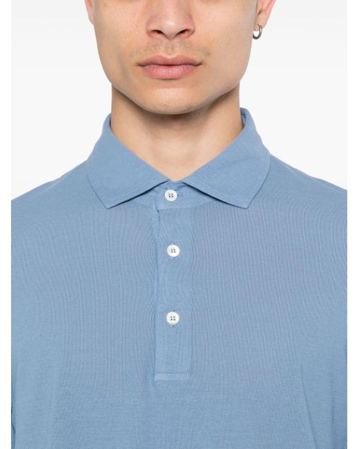 Drumohr Blue Long-sleeve Polo Shirt for men