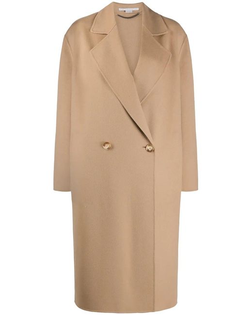 Stella McCartney Natural Oversized Double-Breasted Wool Coat