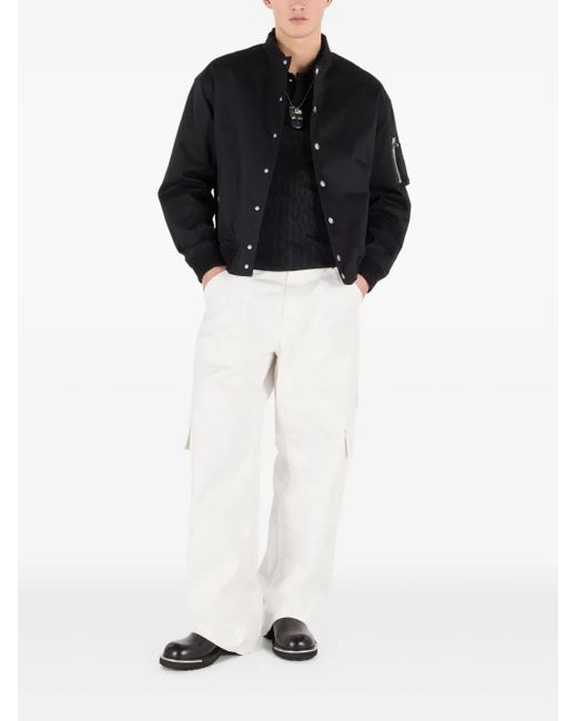 Roberto Cavalli Blue Padded Bomber Jacket for men