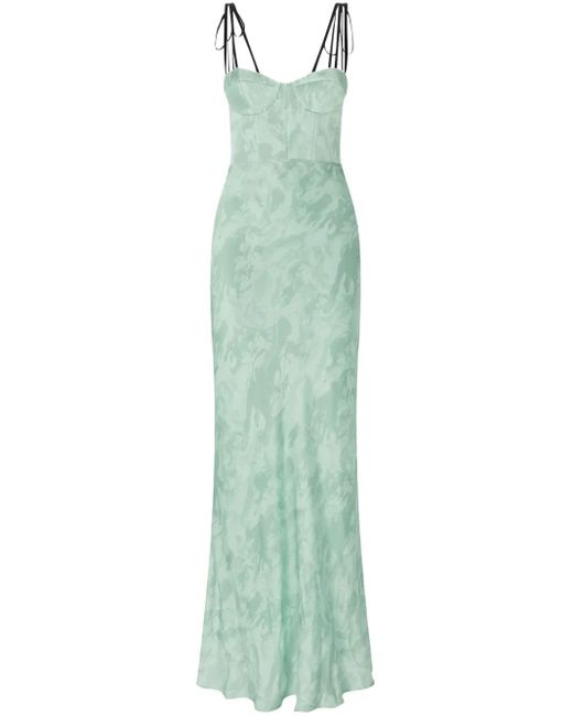 Pinko Green Floral-Print Maxi Dress
