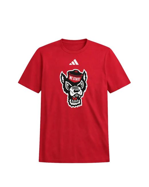 Adidas Red Ncaa Wolfpack T-Shirt for men