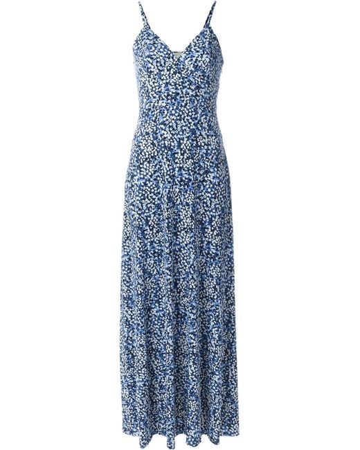 MICHAEL Michael Kors Blue Floral Print Maxi Dress