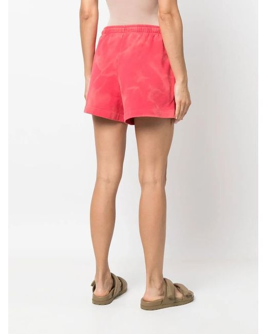 Holzweiler Red Tie-Dye Cotton Shorts