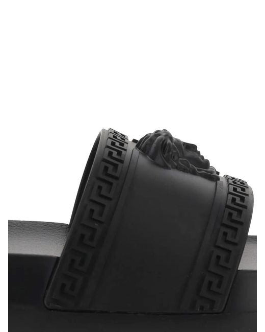 Versace Black Medusa-Embellished Slides for men