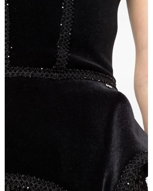 Nissa Black Embellished Corset Top