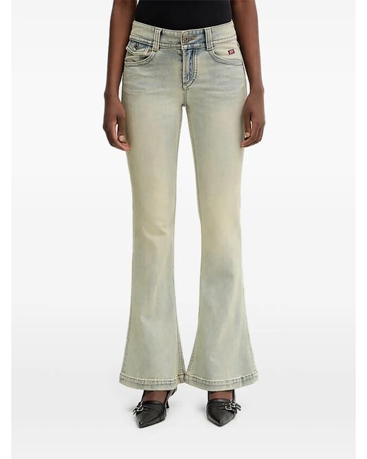 Miss Sixty Green Zip-Pocket Flared Jeans