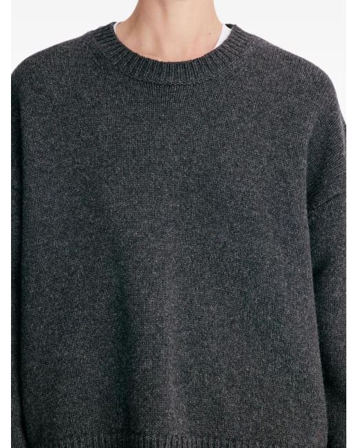 Loulou de Saison Black Pia Lds Cashmere Drop-Shoulder Jumper